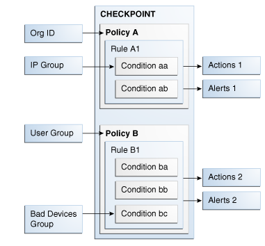 The policy’s structure is shown.