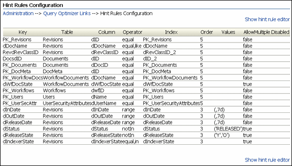 Surrounding text describes Hint Rules Configuration screen.