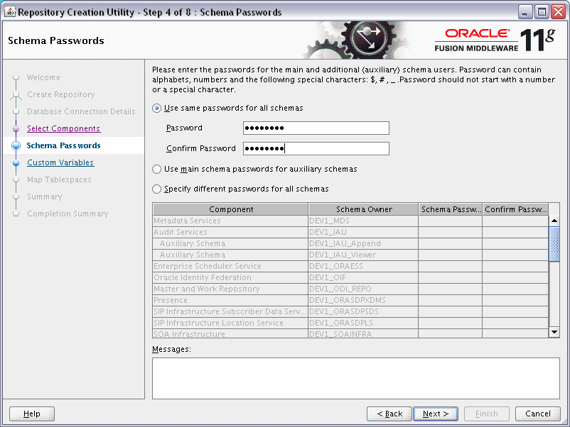 rcu select components screen