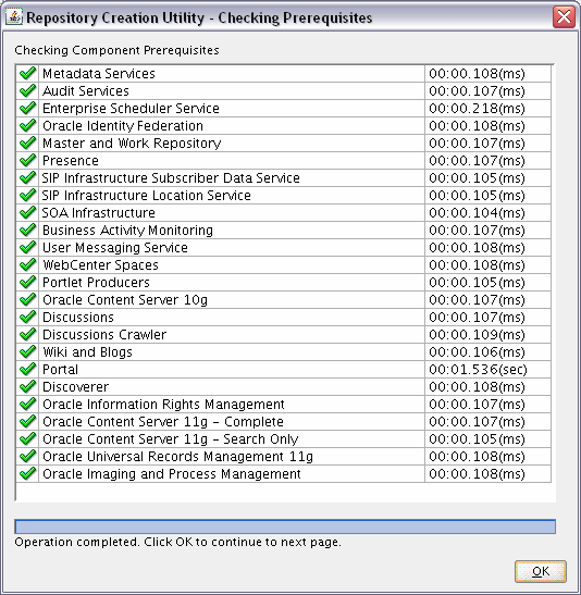 checking prerequisites for component selection