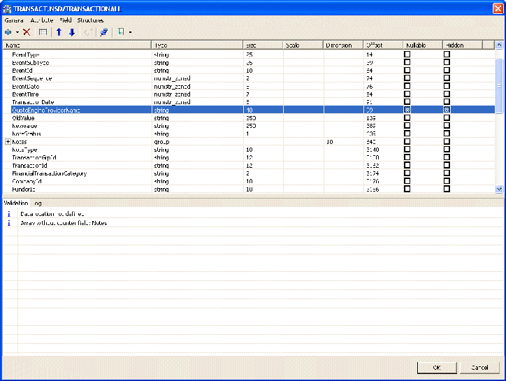 This image shows the field manipulation screen