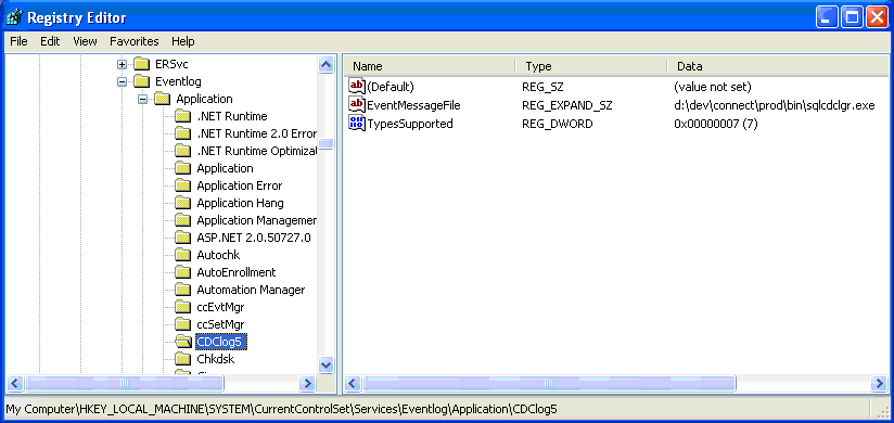 LGR service as a Windows Event log soruce
