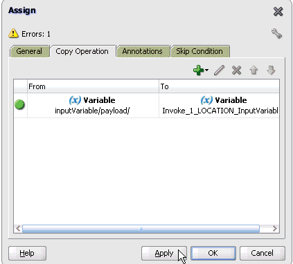 Assign dialog box