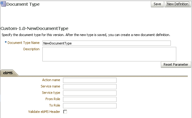 ebMS parameters