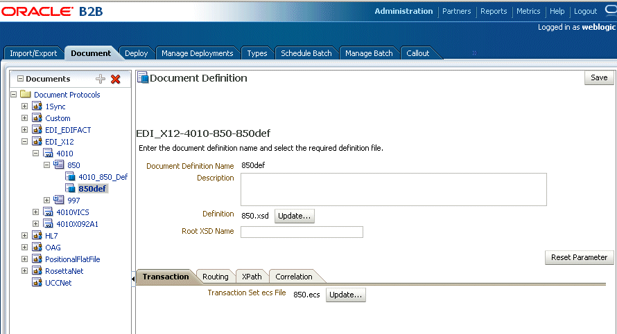 Document definitions