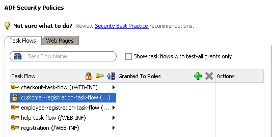Selecting a resource in ADF policy editor