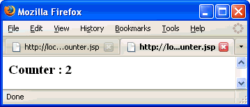 Counter Page with Counter Set to 4