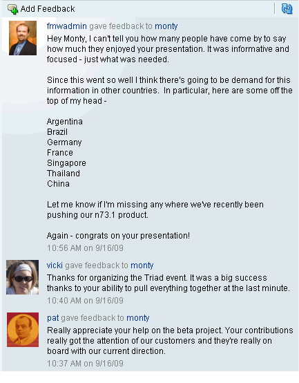 Feedback - Quick View task flow