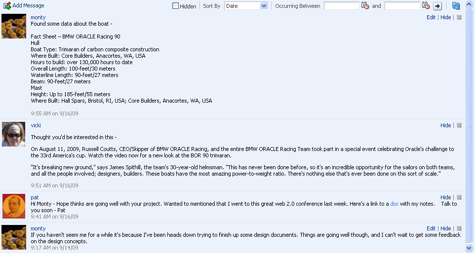 Message Board task flow