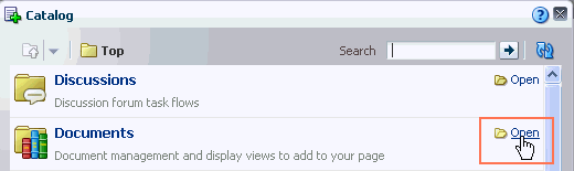 Open link next to Documents
