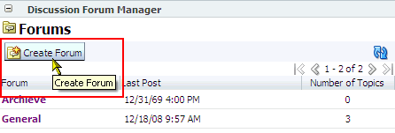 Create Forum button