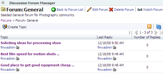 Discussion forum topic