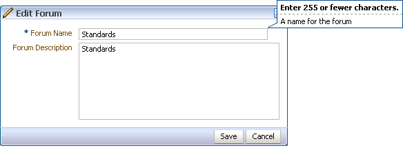 Edit Forum dialog box