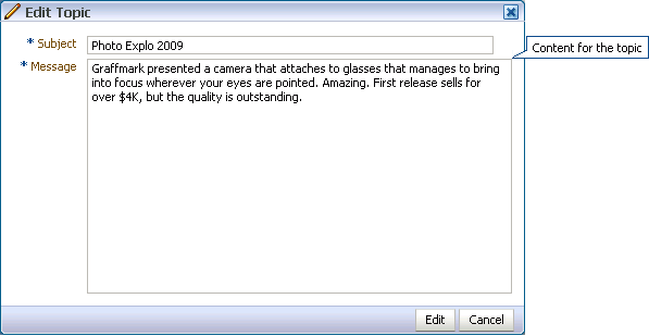 Edit Topic dialog box