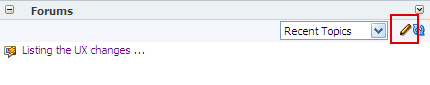 Edit icon in the forums task flow