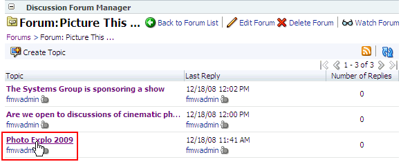 Discussion forum topic