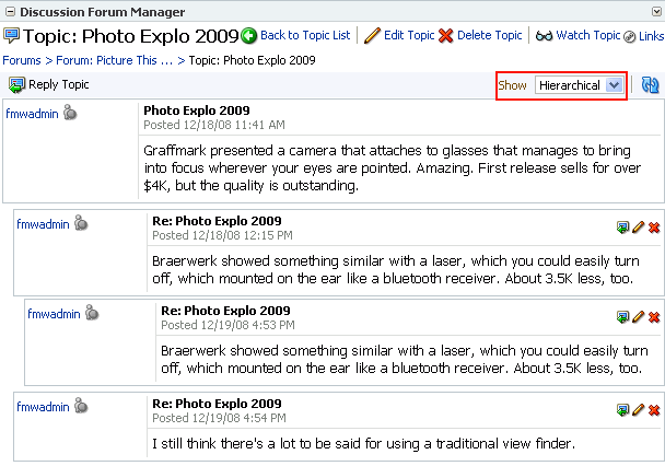 Hierarchical view mode