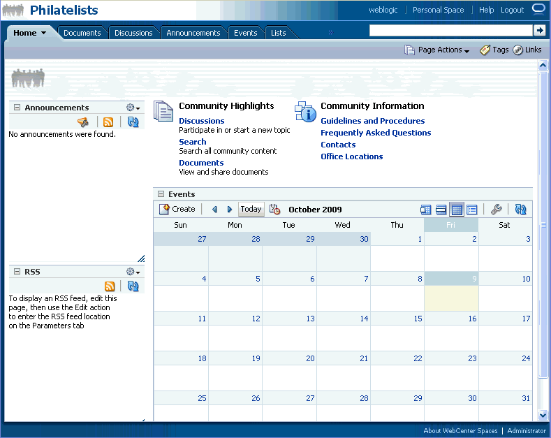 Setting group space site template