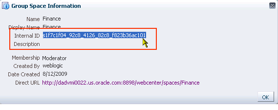 A group space internal ID