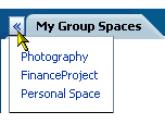 Menu of open pages