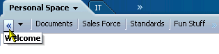 Previous Page icon and resulting page list