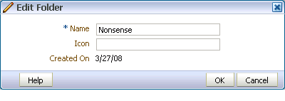 Edit Folder dialog