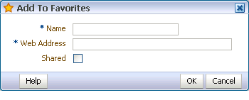 Add to Favorites dialog from Manage Favorites window