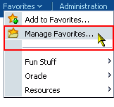 Favorites menu