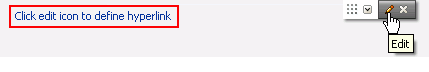 Edit icon on a Hyperlink layout component