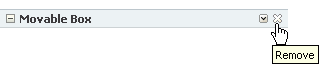 Remove icon on a Movable Box header