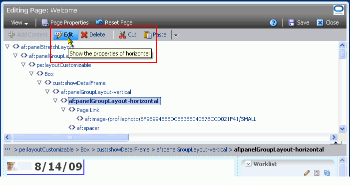 Edit icon on Source view header