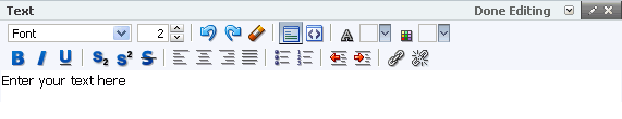 Text layout component’s Rich Text Editor