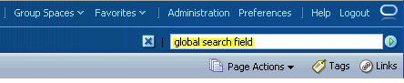 Global search field