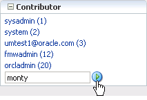 User name field and Search button