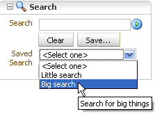 Saved Search drop-down list