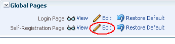 Editing Default Self-Registration Page