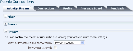Activity Stream Privacy node