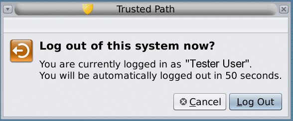 image:Graphic shows the logout dialog box.