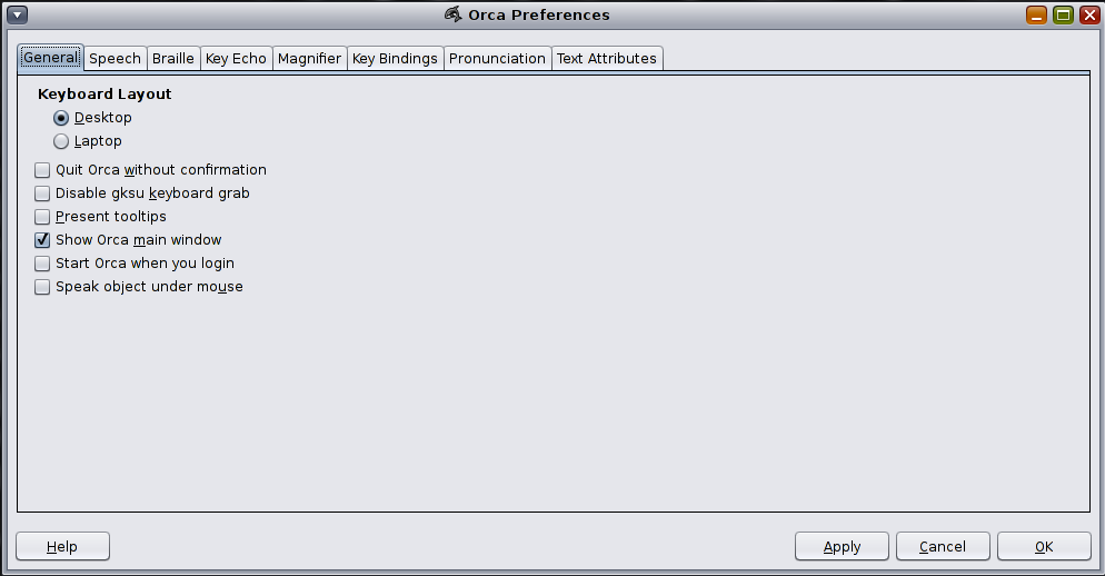 image:Figure displaying the Orca general preferences.