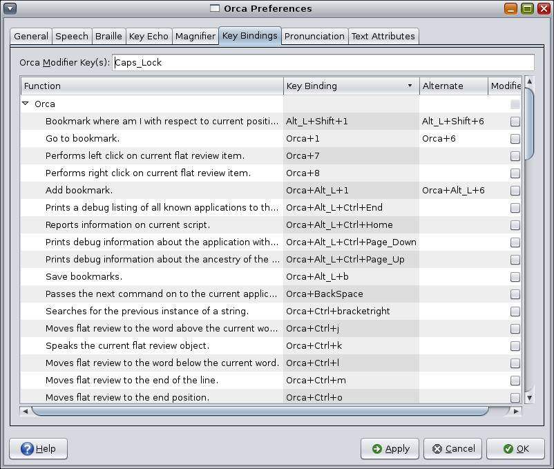 image:Figure displaying the Orca key binding preferences.