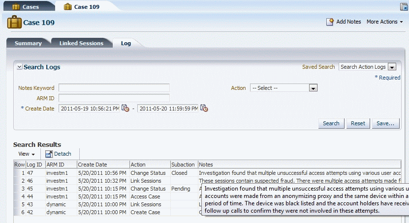 The Agent case is shown with notes.
