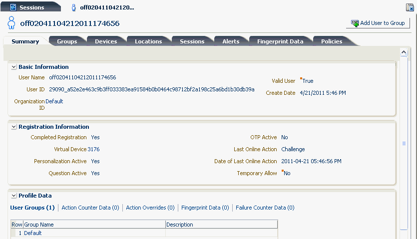 The User Details summary is shown.