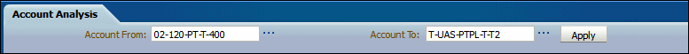 Flexfield range parameters displayed in the report viewer
