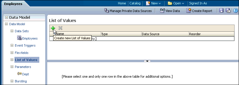 Create New List of Values