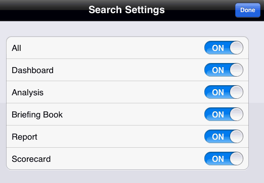 Search Settings dialog