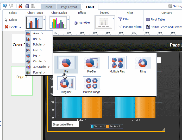 Changing the chart toolbar