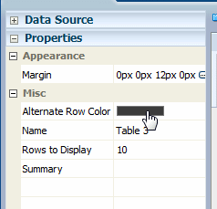 Setting alternating row color