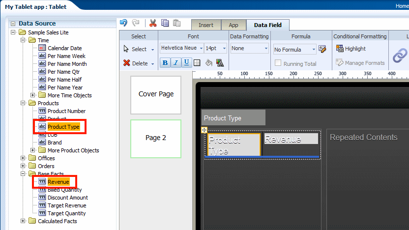 Adding data fields to the frame