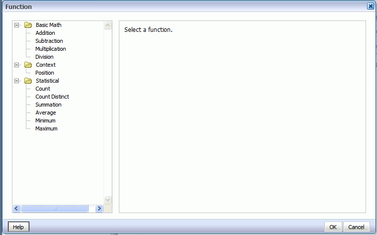 Function dialog