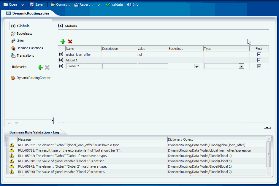 Running the Sample Rules Dictionary Editor Application
